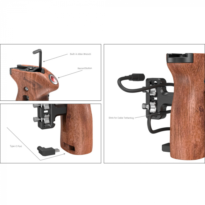 Maner lateral filetat SmallRig cu buton de start/stop Inregistrare 3323 [7]