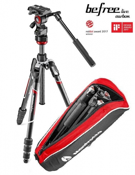 Manfrotto Befree Live Kit Trepied Video Carbon Twist