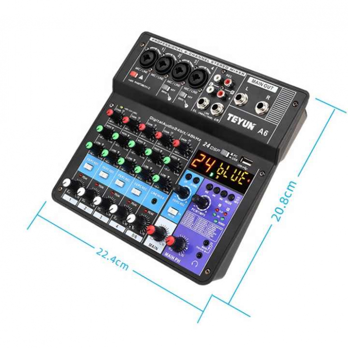 Mixer audio A6, 6 canale, procesor de efecte integrat [3]