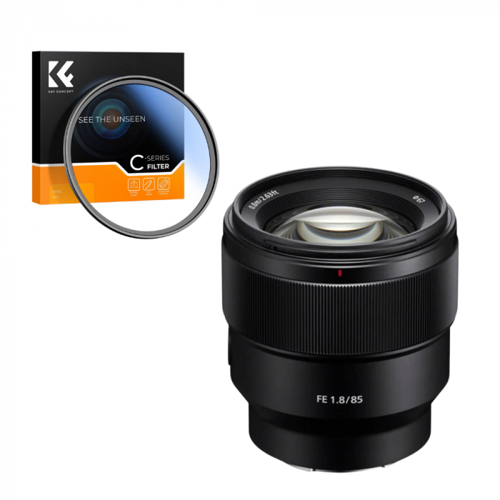 Pachet Sony Obiectiv Foto Mirrorless 85mm F1.8 pentru Sony FE cu Filtru UV [1]