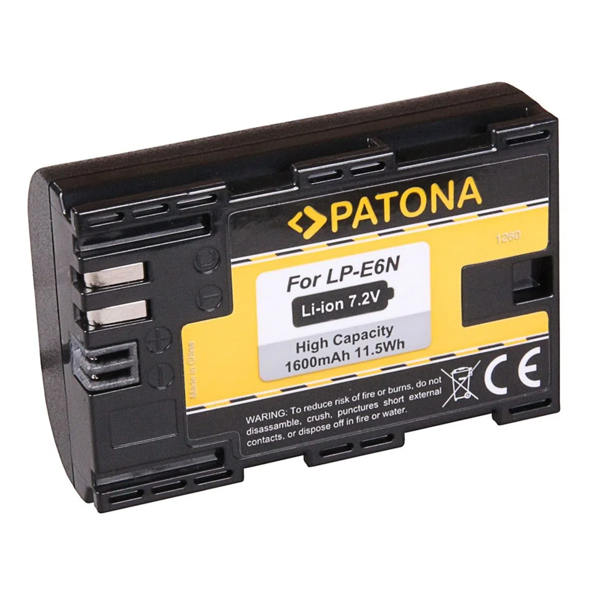 Patona 1260 Acumulator Replace Li-Ion pentru Canon LP-E6N 1600mAh 7.2V [2]
