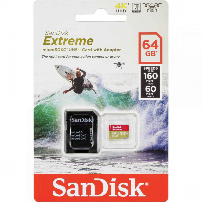 Sandisk Card memorie microSD 64GB de 160MB/s V30 microSDXC UHS-I [1]