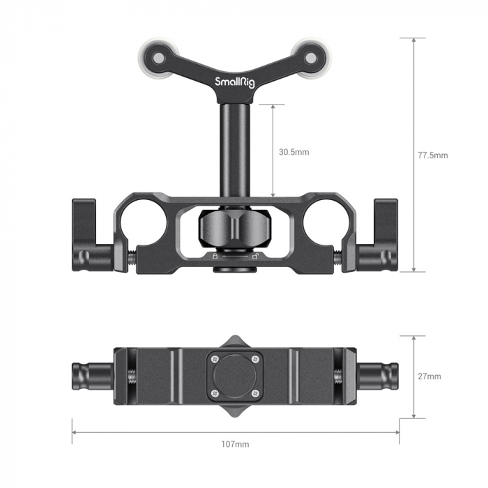 Smallrig 2727 Suport pentru obiectiv universal 15mm cu montura pentru tija [7]