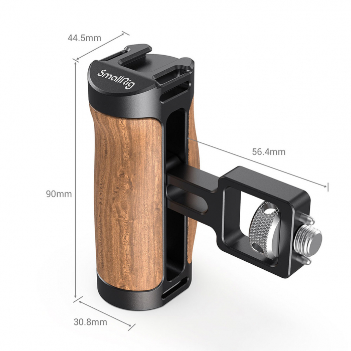 Smallrig 2914 Wooden Mini Side Handle cu Arri Style Mount [3]