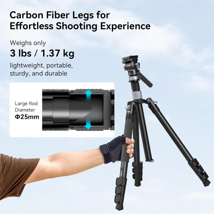 SmallRig 4221 Trepied Video din carbon 2-in1 (se transforma in monopied) [7]