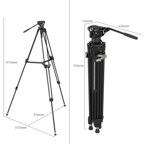 SmallRig AD-80 FreeBlazer Kit trepied video cu cap fluid aluminiu [5]