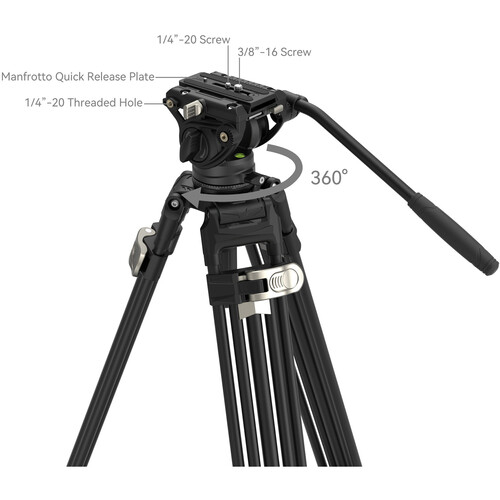 SmallRig AD-80 FreeBlazer Kit trepied video cu cap fluid aluminiu [6]