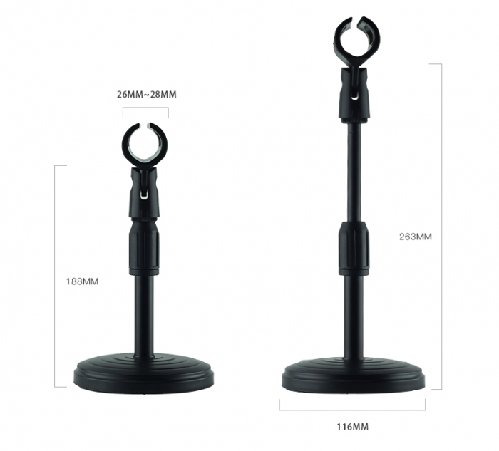Suport de masa pentru microfon cu baza rotunda si clema [3]