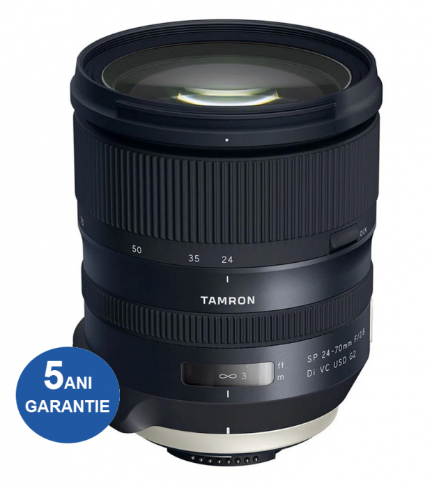 Pachet Tamron Obiectiv Foto DSLR 24-70mm F 2.8 SP VC USD G2 Nikon+Manfrotto Filtru UV Slim 82mm