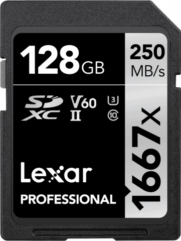 Carduri memorie - LEXAR CARD MEMORIE SILVER SDXC 1667X UHS-II V60 R250 / W120 128 GB