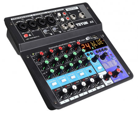 Interfete/mixere audio - Mixer audio A6, 6 canale, procesor de efecte integrat