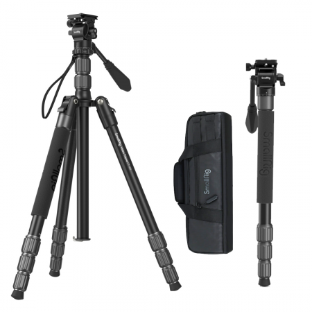 Trepiede video - SmallRig 4319 CT190 Trepied Video fluid 2in1 (se transforma in monopied)