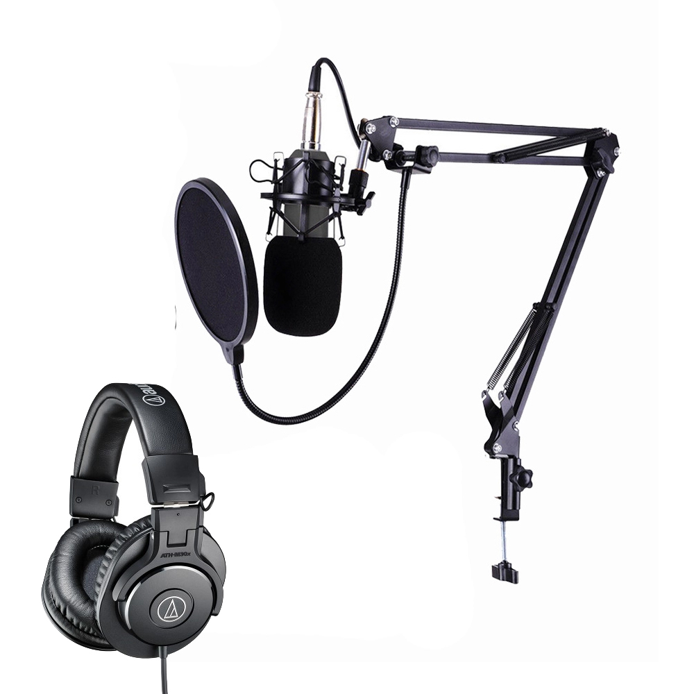 flyde pige tæppe ProMic Kit Podcast Microfon USB cu casti ATH-M30X