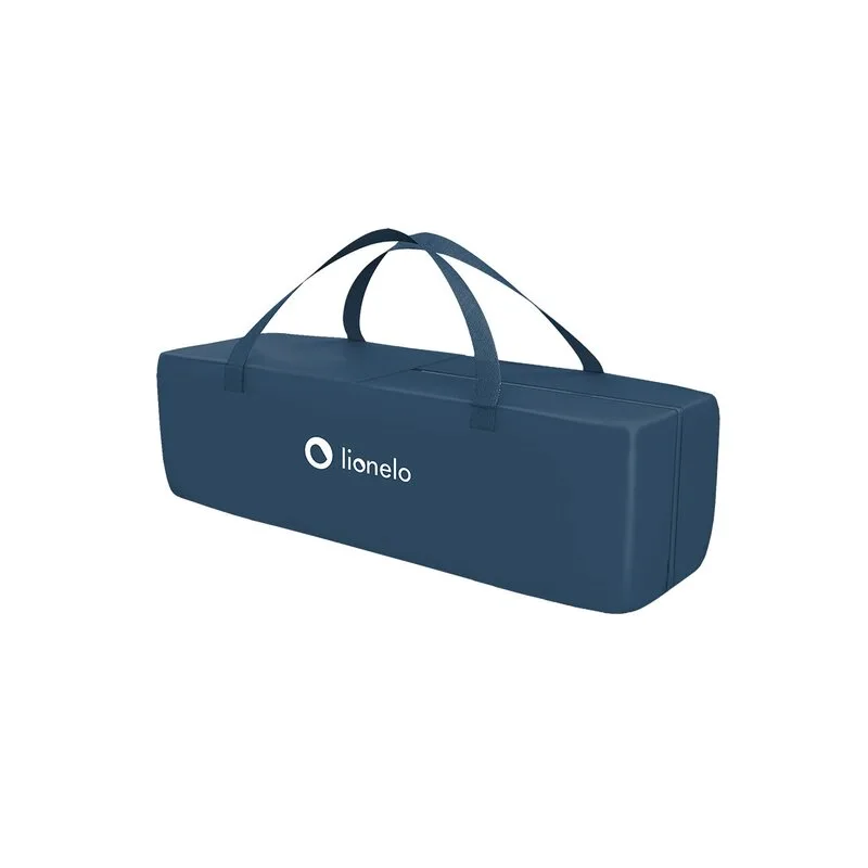 Lionelo - Patut pliant cu un nivel Stefi, Cu intrare laterala cu fermoar, 2 roti, 120x60 cm, Conform cu standardul european de securitate EN 716, Blue Navy [3]