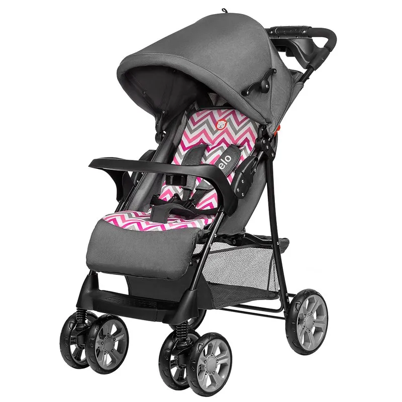 Lionelo - Carucior sport Emma Plus, Cu tavita, 2 Suporturi pentru pahar, Geanta accesorii, Conform cu standardul european de securitate EN1888-1, Pink Scandi [2]