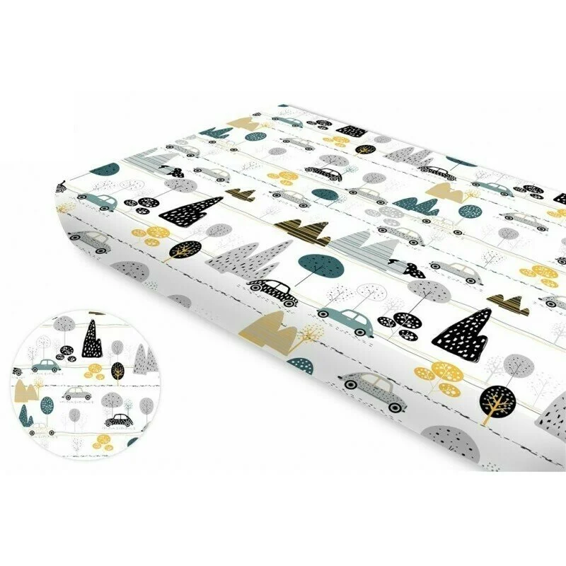Cearceaf cu elastic pentru patut 140X70 cm, Din bumbac, Childrens Journey Grey [3]