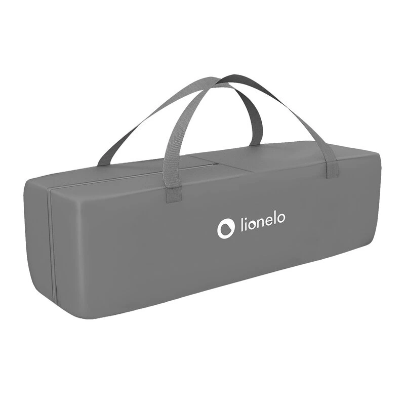 Lionelo - Patut pliant cu un nivel Stefi, Cu intrare laterala cu fermoar, 2 roti, 120x60 cm, Conform cu standardul european de securitate EN 716, Grey [5]