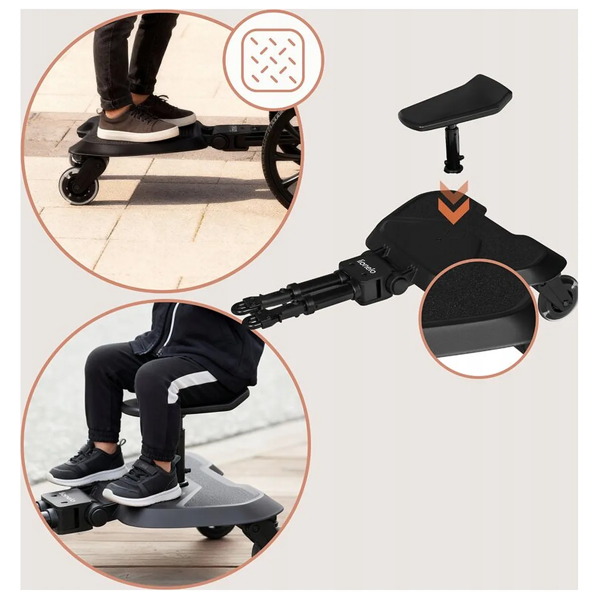 Adaptor universal carucior pentru al doilea copil, Lionelo, Buggy Board, 2 in 1, 3 pozitii reglare sezut pe inaltime, [19]