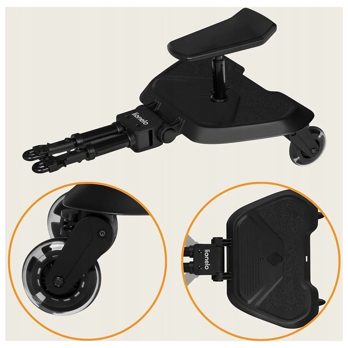 Adaptor universal carucior pentru al doilea copil, Lionelo, Buggy Board, 2 in 1, 3 pozitii reglare sezut pe inaltime, [14]