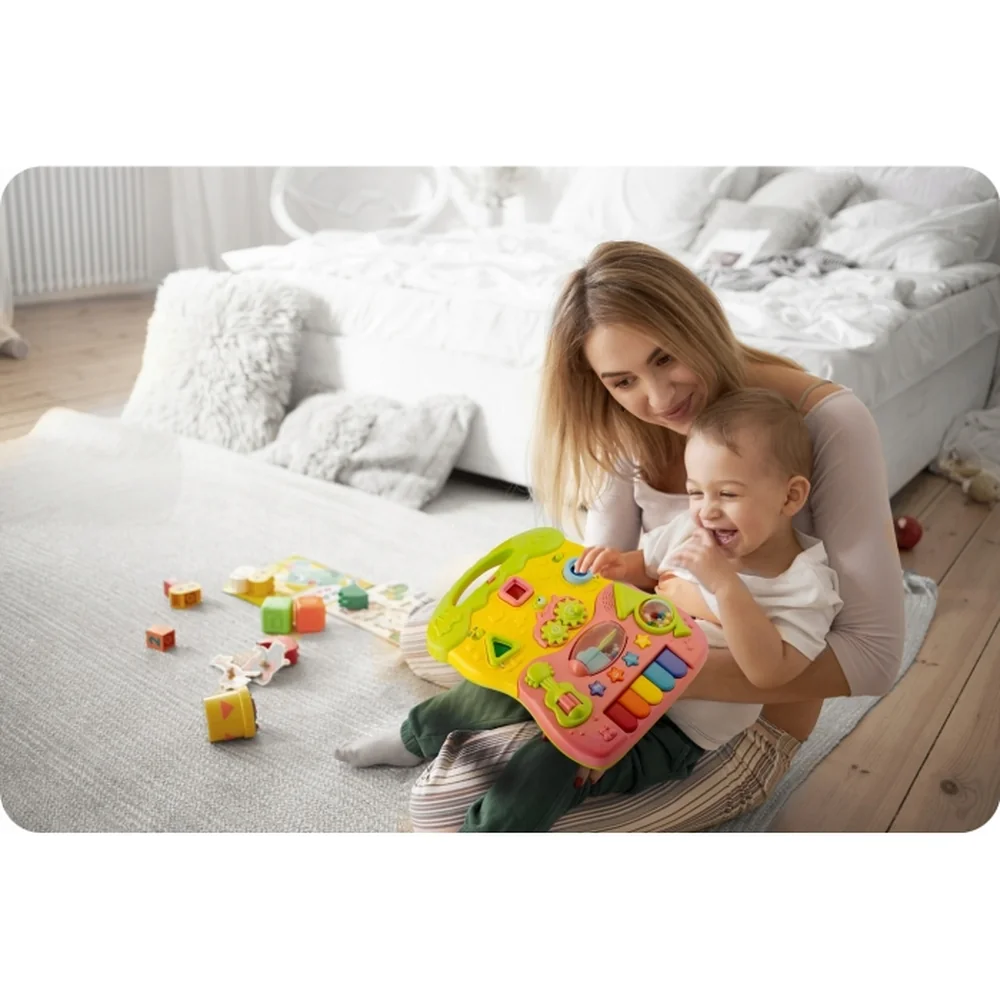 Antemergator 2 in 1 cu diverse activitati si muzica Ricokids - Roz [4]