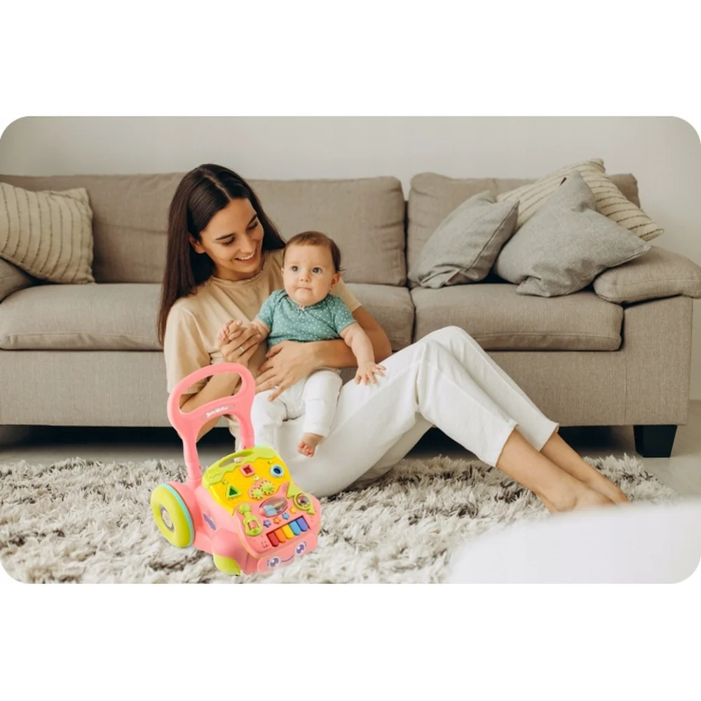 Antemergator 2 in 1 cu diverse activitati si muzica Ricokids - Roz [7]