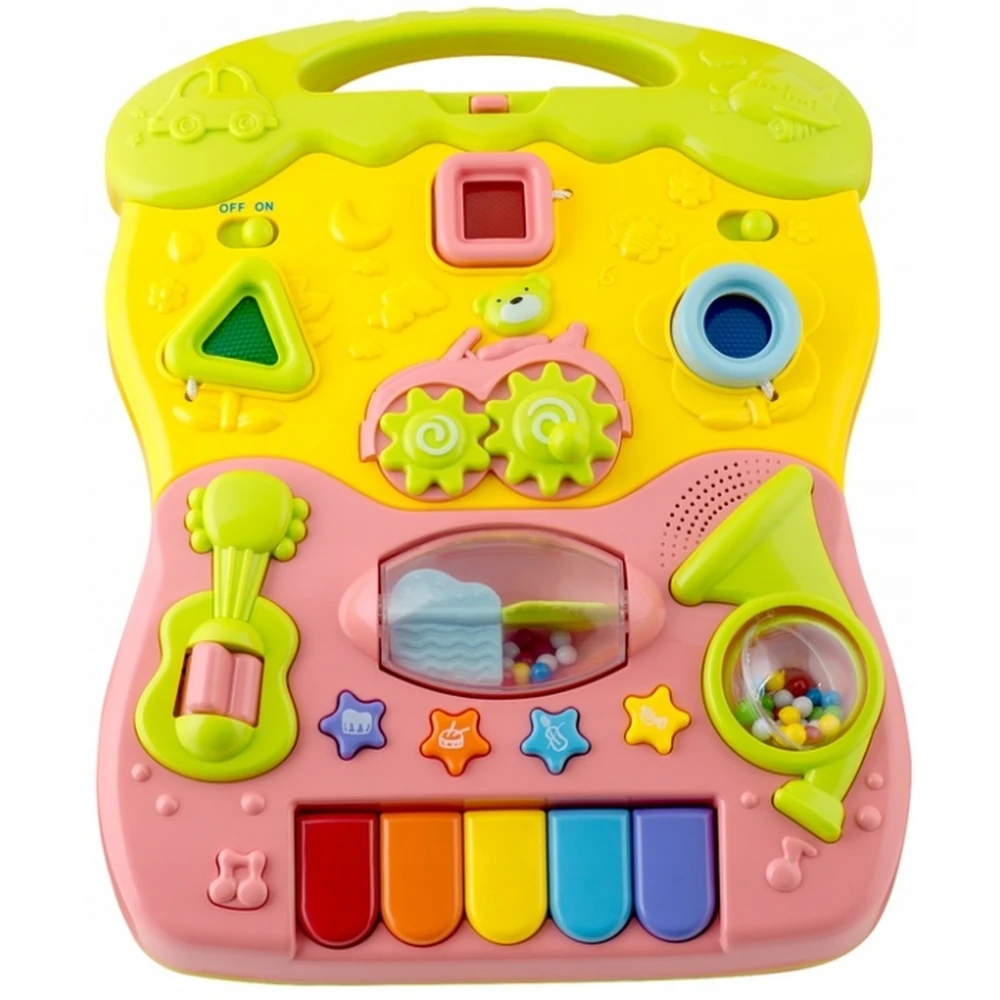Antemergator 2 in 1 cu diverse activitati si muzica Ricokids - Roz [3]