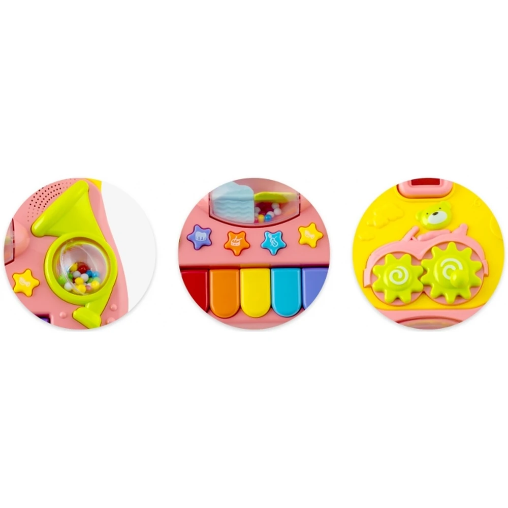 Antemergator 2 in 1 cu diverse activitati si muzica Ricokids - Roz [6]