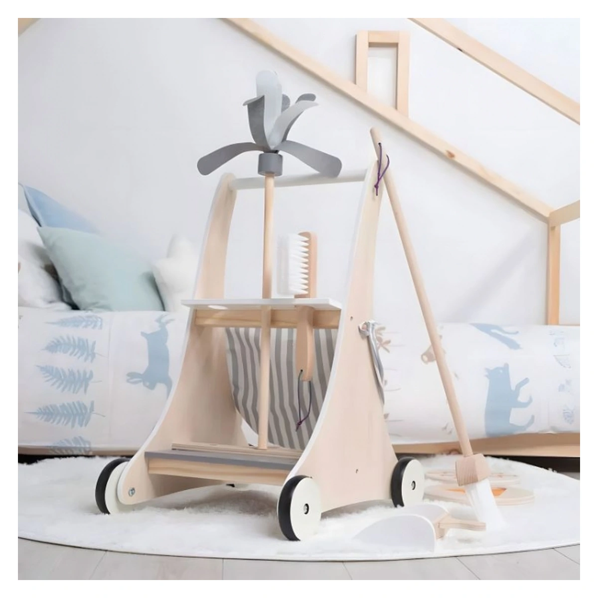 Antemergator lemn cu aspirator Ecotoys copii 1 an+ [9]