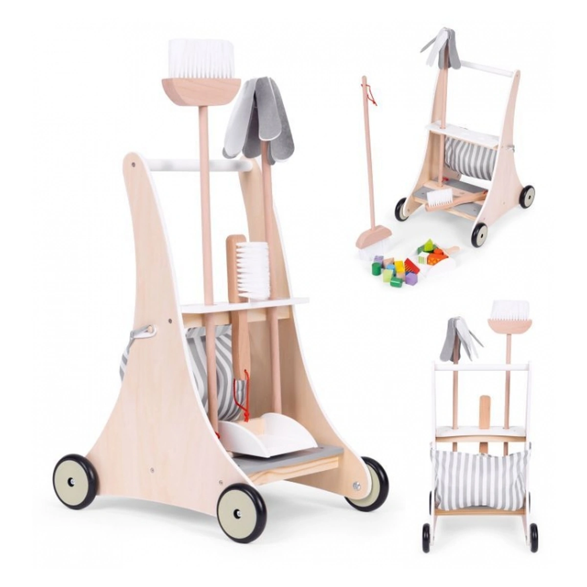 Antemergator lemn cu aspirator Ecotoys copii 1 an+ [3]