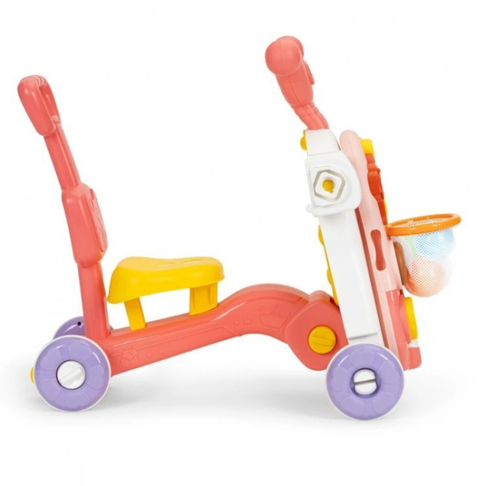 Antemergator educational 4 in 1 (antemergator, masuta, trotineta, bicicleta) Huanger - Roz [9]