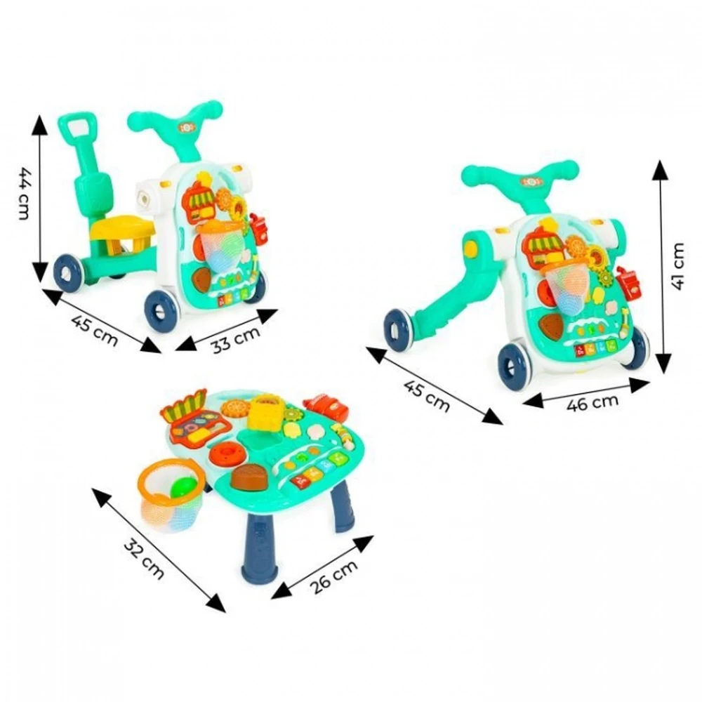 Antemergator educational 4 in 1 (antemergator, masuta, trotineta, bicicleta) Huanger - Verde [5]