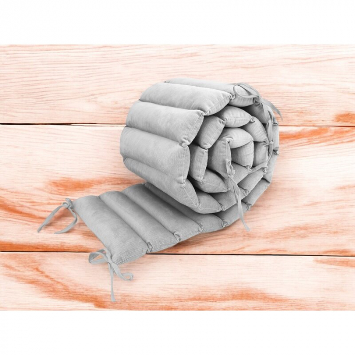 Aparatoare pentru patut, MimiNu, Tip panou, Lungime 180 cm, Din catifea, Grey [2]
