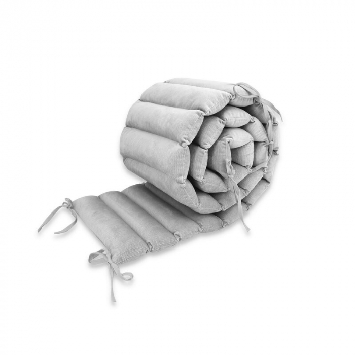 Aparatoare pentru patut, MimiNu, Tip panou, Lungime 180 cm, Din catifea, Grey [1]