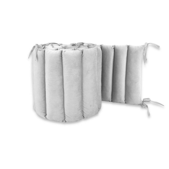 Aparatoare pentru patut, MimiNu, Tip panou, Lungime 180 cm, Din catifea, Grey [4]