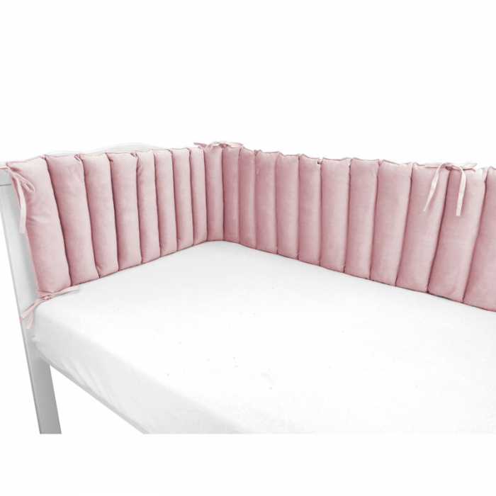 Aparatoare pentru patut, MimiNu, Tip panou, Pentru patut, Lungime 180 cm, Din catifea, Raspberry [3]