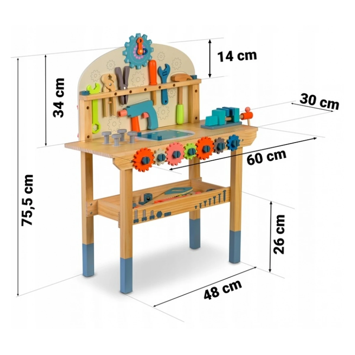 Atelier lemn Ricokids cu accesorii 60x30x75.5 cm [7]