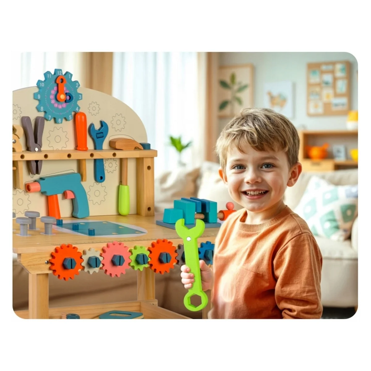 Atelier lemn Ricokids cu accesorii 60x30x75.5 cm [3]