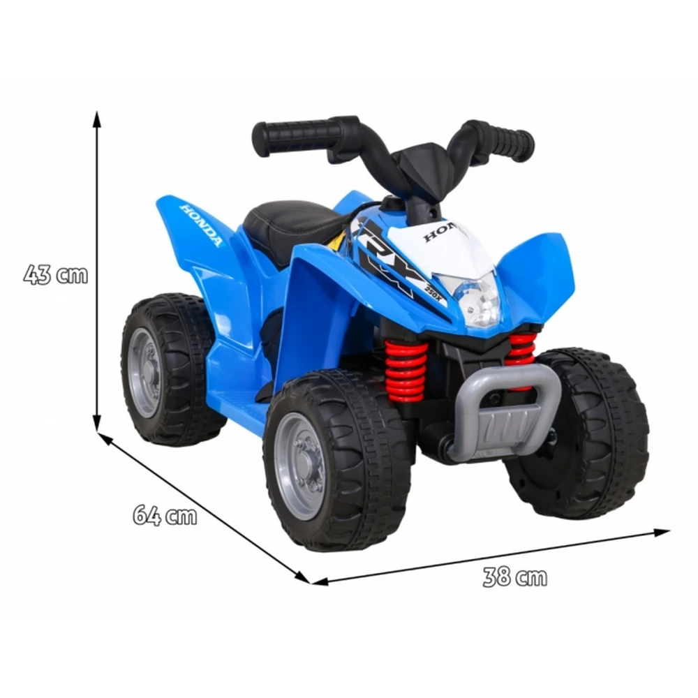 ATV electric HONDA 250X TRX, roti din plastic, scaun tapitat, 64x38x43 cm, putere 30W - Albastru [10]