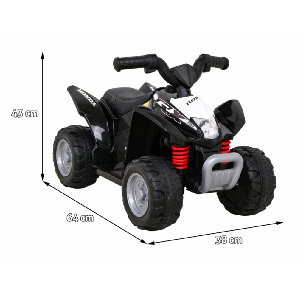 ATV electric HONDA 250X TRX, roti din plastic, scaun tapitat, 64x38x43 cm, putere 30W - Negru [6]