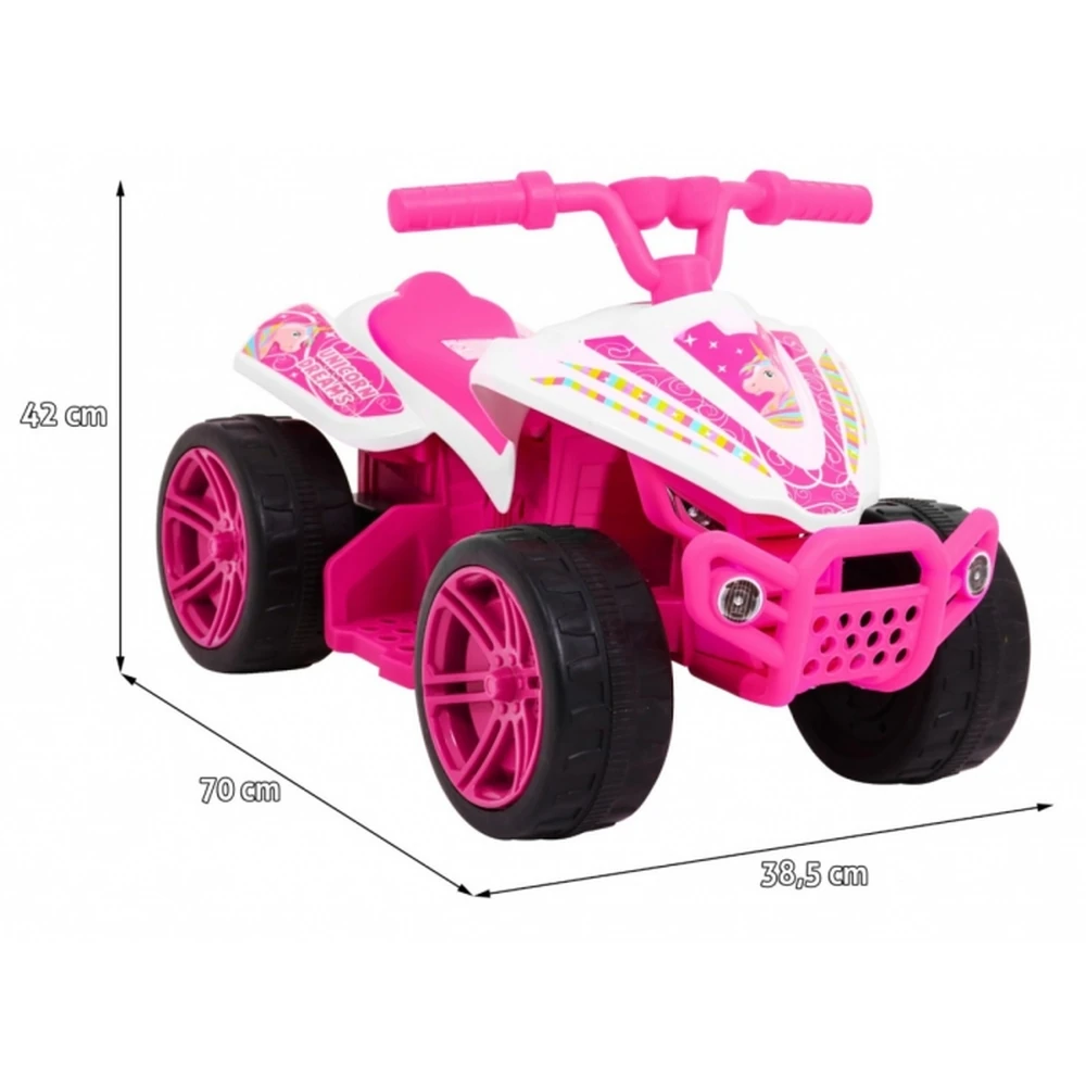 ATV electric LITTLE MONSTER, roti si scaun din plastic, 70x38.5x42 cm, putere 25W - Roz [8]