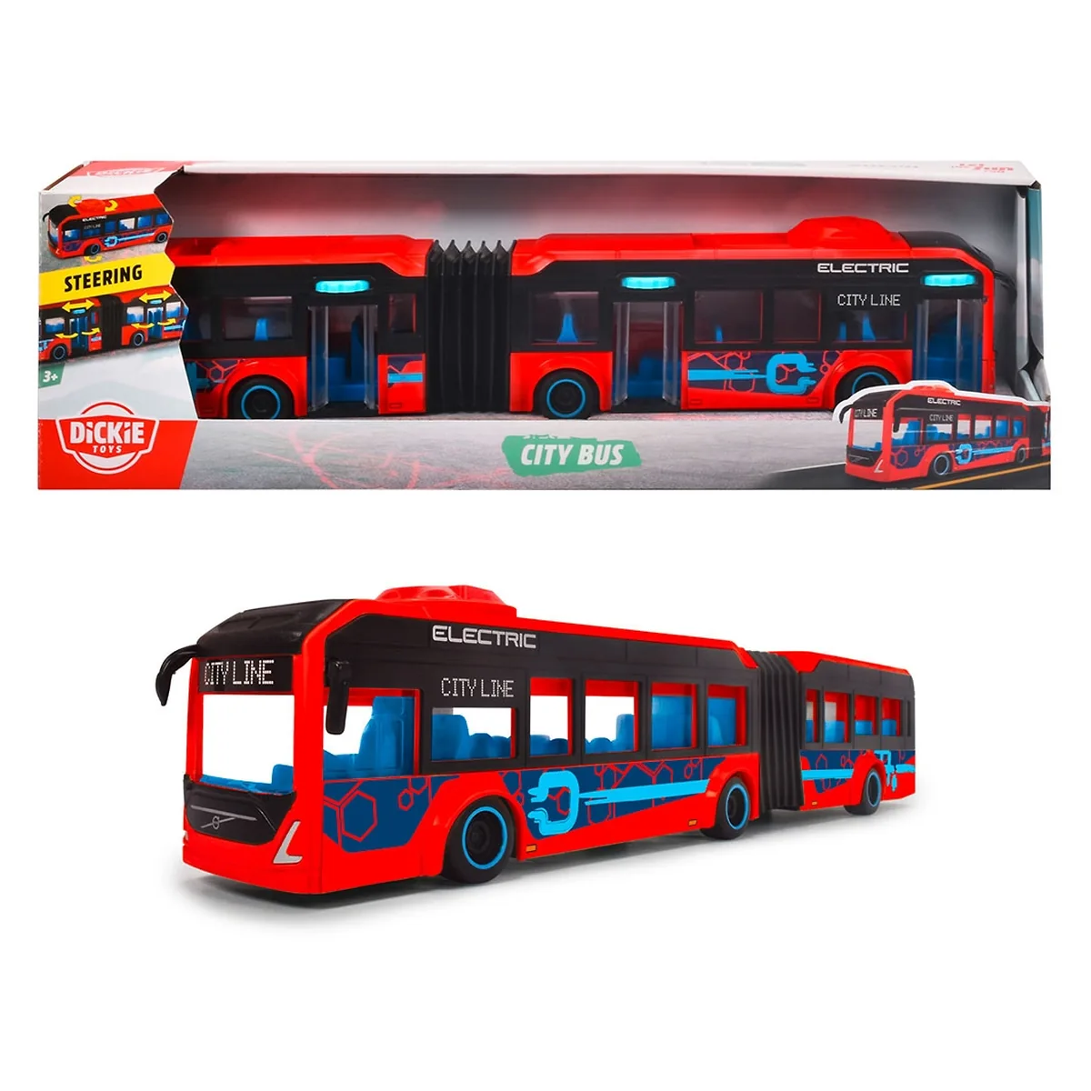 Autobuz Dickie Toys Volvo City Bus 40 cm rosu copii [12]