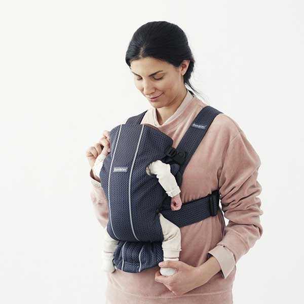 Marsupiu anatomic Mini BabyBjorn, cu pozitii multiple de purtare – Anthracite, 3D Mesh [9]