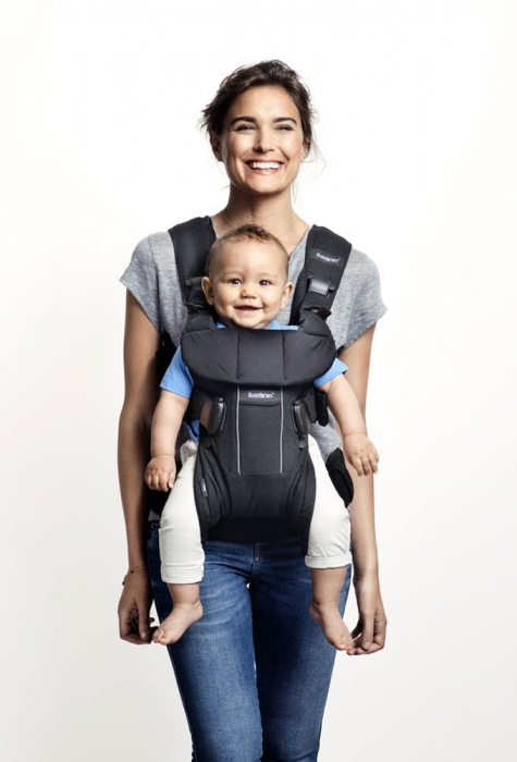Marsupiu anatomic One BabyBjorn, cu pozitii multiple de purtare - Denim grey, Bumbac [4]