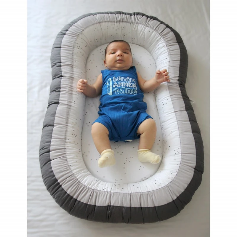 Babynest cu 2 fete BabyJem Luxury Between Parents, Gri [2]