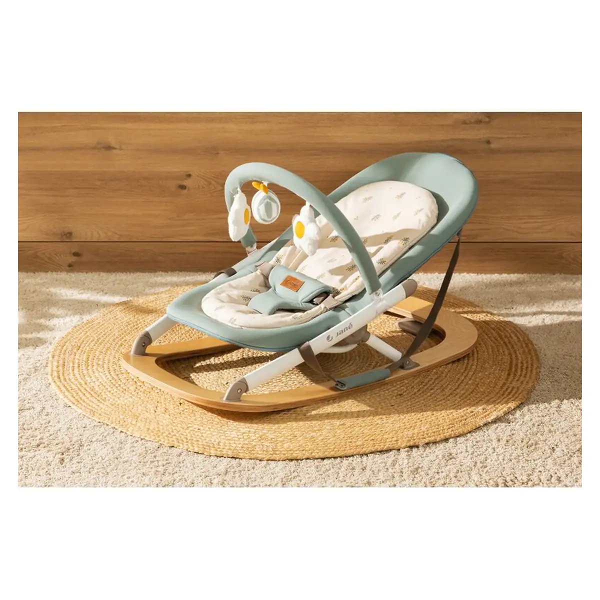 Balansoar, Jane, Kalm, Pliabil, Cu bara de jucarii si spatar reglabil, Botanic [12]