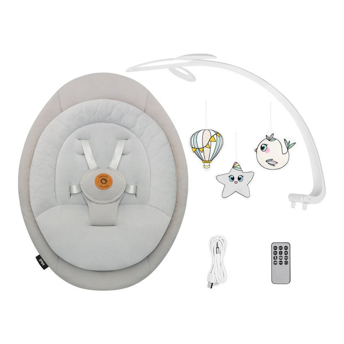 Balansoar, Lionelo, Mell, 2 in 1, Rotire 360 grade, Electric - Bej [21]