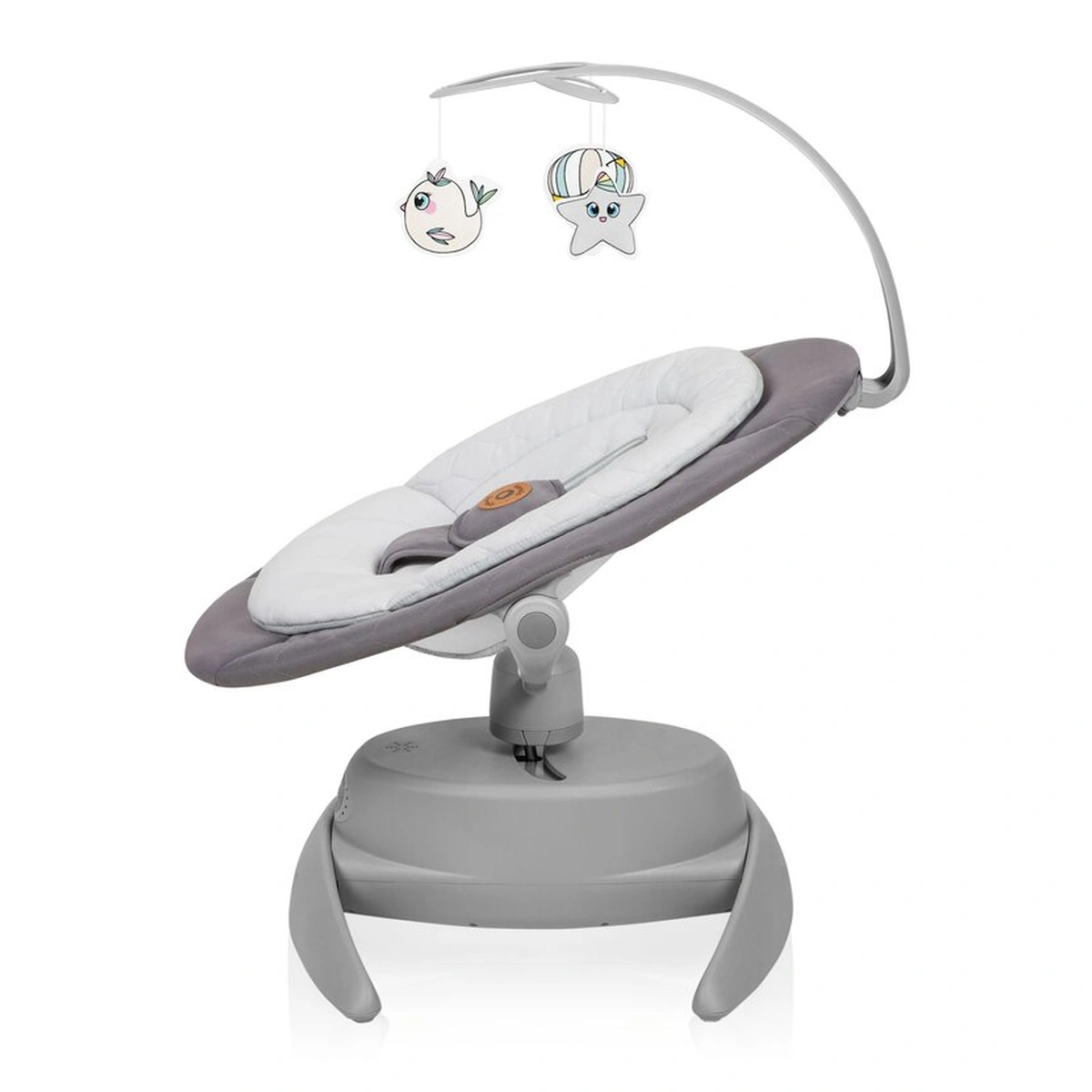 Balansoar, Lionelo, Mell, 2 in 1, Rotire 360 grade, Electric, Cu 3 moduri de leganare, Cu 5 trepte de viteza, Cu 3 pozitii de inclinare, Cu timer, 12 melodii si 2 sunete ale naturii, Pana la 9 kg, Gri [11]