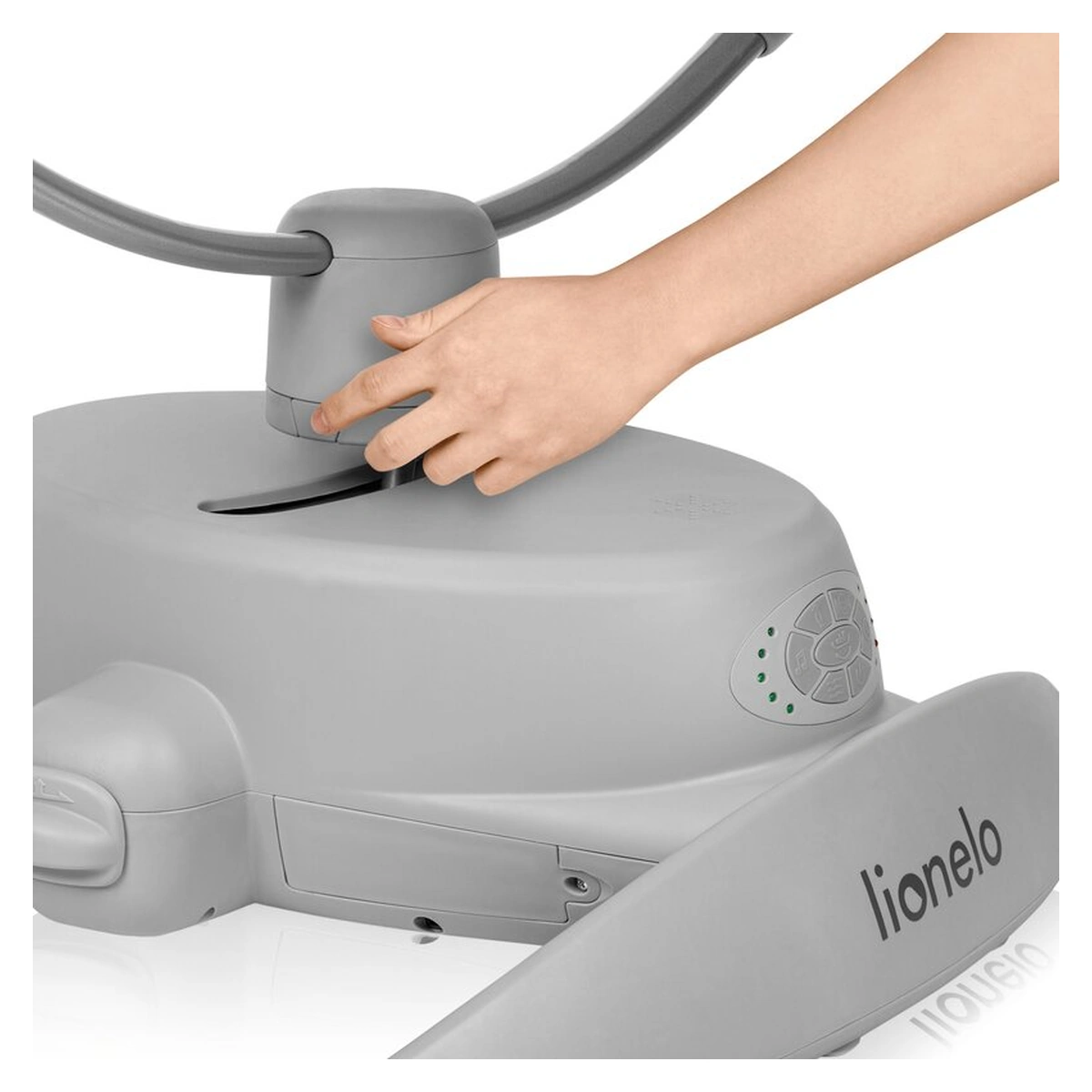 Balansoar, Lionelo, Mell, 2 in 1, Rotire 360 grade, Electric, Cu 3 moduri de leganare, Cu 5 trepte de viteza, Cu 3 pozitii de inclinare, Cu timer, 12 melodii si 2 sunete ale naturii, Pana la 9 kg, Gri [17]