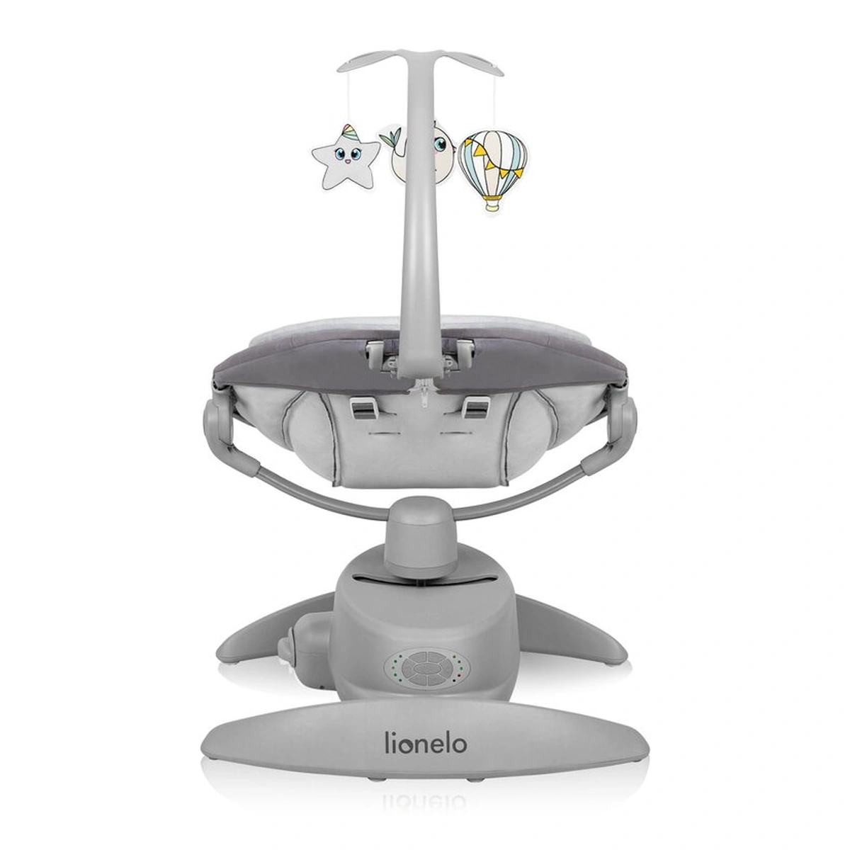 Balansoar, Lionelo, Mell, 2 in 1, Rotire 360 grade, Electric, Cu 3 moduri de leganare, Cu 5 trepte de viteza, Cu 3 pozitii de inclinare, Cu timer, 12 melodii si 2 sunete ale naturii, Pana la 9 kg, Gri [8]