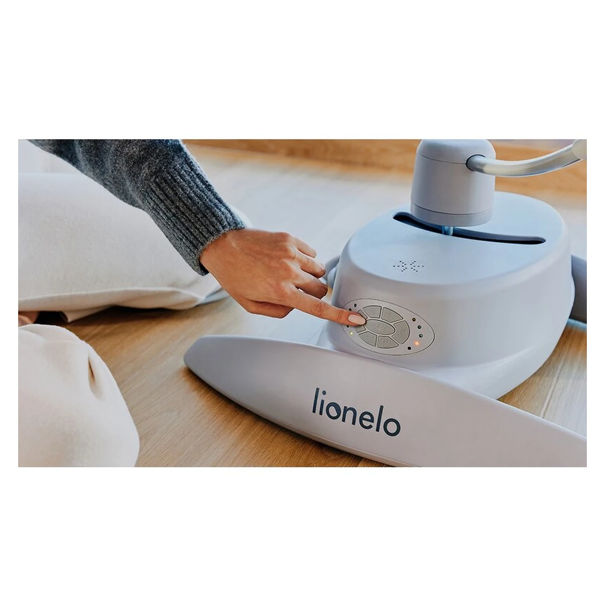 Balansoar, Lionelo, Mell, 2 in 1, Rotire 360 grade, Electric, Cu 3 moduri de leganare, Cu 5 trepte de viteza, Cu 3 pozitii de inclinare, Cu timer, 12 melodii si 2 sunete ale naturii, Pana la 9 kg, Gri [23]